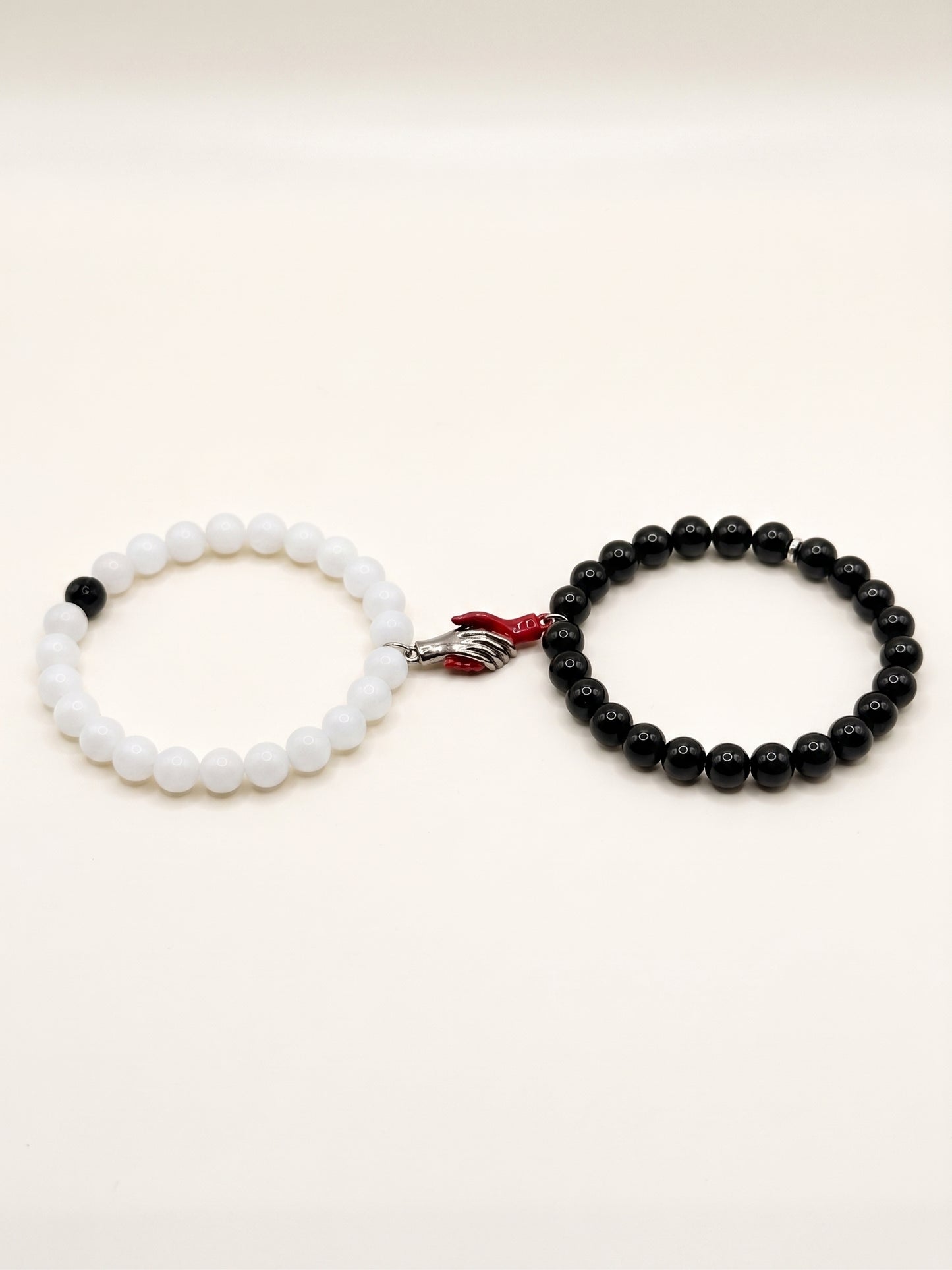 Premium Magnetic Promise Bracelet Set | Luxury Couples Distance Bracelets with Handshake Charm